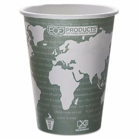 GOLDENGIFTS Eco-Products, Inc  World Art Renewable Resource Hot Cups, 12 oz, Green, 1000-Ctn GO39308